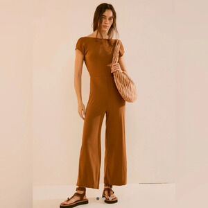 NWT Free People Onesie Willow Jumpsuit beautiful cinnamon color RARE SOLD OUT XL